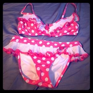 COPY - Betsey Johnson pink white polka dot bikini